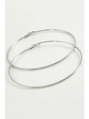 Prativas Ezme Metal Halka Küpe 8-9-10 cm