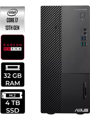 Asus Expertcenter D500ME i7 13700 32GB RAM 4TB SSD FreeDOS D500000I713700P356 Masaüstü Bilgisayar + Per4 USB