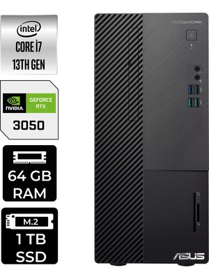 Asus Expertcenter D500ME i7 13700 RTX 3050 64GB RAM 1TB SSD Win11 Pro D500000I713700P490 Masaüstü Bilgisayar + Per4 USB