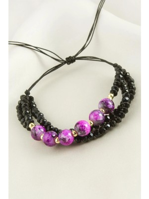 Prativas 3'lü Kristal Boncuk Zincirli Bileklik