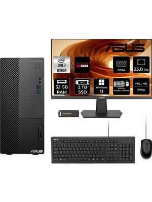 Asus Expertcenter D500ME i7 13700 32GB RAM 2TB SSD 23.8" FHD Win11 Home D500000I713700P611 Masaüstü Bilgisayar + Per4 USB