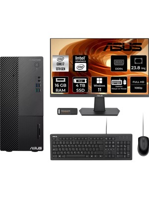 Asus Expertcenter D500ME i7 13700 16GB RAM 4TB SSD 23.8" FHD Win11 Home D500000I713700P560 Masaüstü Bilgisayar + Per4 USB