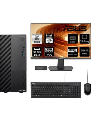 Asus Expertcenter D500ME i7 13700 32GB RAM 512GB SSD 23.8" FHD FreeDOS D500000I713700P545 Masaüstü Bilgisayar + Per4 USB