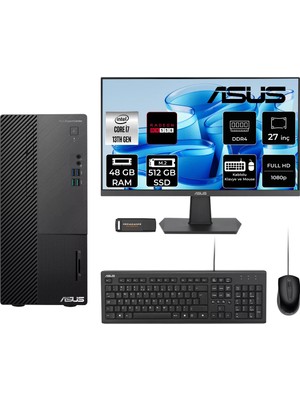 Asus Expertcenter D500ME i7 13700 48GB RAM 512GB SSD 27" FHD FreeDOS D500000I713700P837 Masaüstü Bilgisayar + Per4 USB