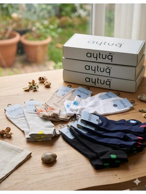 Aytuğ; Cotton Erkek Patik Çorabı; Yazlık; Dikişsiz; Asorti 12'li Kutu; 41-45