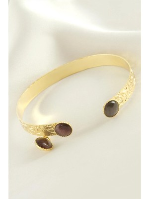 Prativas Sallantılı Cam Taşlı Kelepçe Bileklik