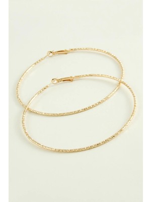 Prativas Zikzak Burgulu Metal Halka Küpe 8-9-10 cm