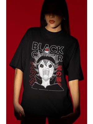 Sevbano Tasarım Black Clover Anime Baskılı Unisex Oversize Tişört