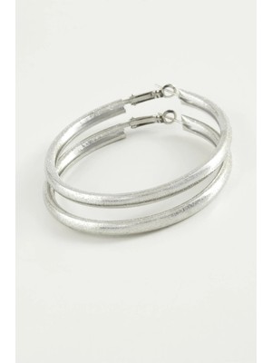 Prativas Simli Boru Halka Küpe 4,5 cm