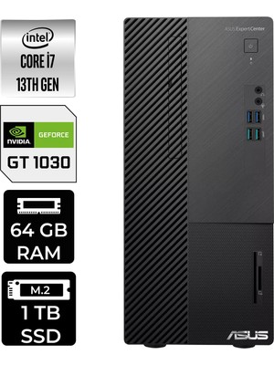 Asus Expertcenter D500ME i7 13700 64GB RAM 1TB SSD FreeDOS D500000I713700P410 Masaüstü Bilgisayar + Per4 USB