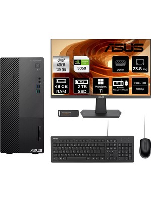 Asus Expertcenter D500ME i7 13700 RTX 5050 8GB 48GB RAM 2TB SSD 23.8" FHD Win11 Home D500000I713700P759 Masaüstü Bilgisayar + Per4 USB