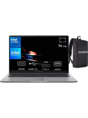 Asus Expertbook P1 Core 7 240H P1403CVA-C716512G0D-K44 48GB 2tb  W11PRO 14" Fhd Taşınabilir Bilgisayar