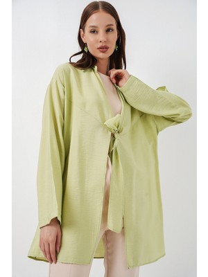 Bigdart Kadın Salaş Bağcıklı Kimono 5981 - E.yeşil