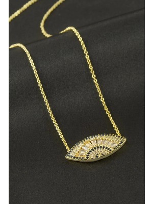 Prativas Göz Zirkon Taşlı Kolye