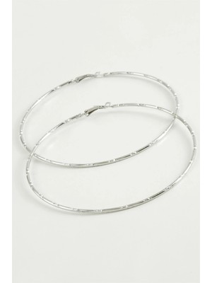 Prativas Noktalı Metal Halka Küpe 8-9-10 cm