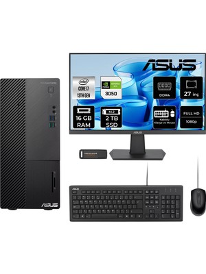 Asus Expertcenter D500ME i7 13700 RTX 3050 16GB RAM 2TB SSD 27" FHD FreeDOS D500000I713700P927 Masaüstü Bilgisayar + Per4 USB