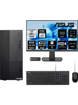 Asus Expertcenter D500ME i7 13700 16GB RAM 512GB SSD 27" FHD Win11 Pro D500000I713700P813 Masaüstü Bilgisayar + Per4 USB
