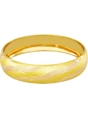 T51 Tuğrul Altın 15 gr(gram) 15 mm 22 Ayar İşçiliksiz Şarnelli Bilezik TBC015-116