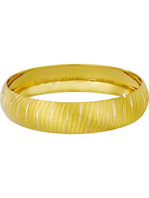 T51 Tuğrul Altın 15 gr(gram) 15 mm 22 Ayar İşçiliksiz Şarnelli Bilezik TBC015-115