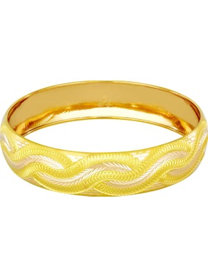 T51 Tuğrul Altın 15 gr(gram) 15 mm 22 Ayar İşçiliksiz Şarnelli Bilezik TBC015-117