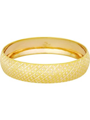 T51 Tuğrul Altın 15 gr(gram) 15 mm 22 Ayar İşçiliksiz Şarnelli Bilezik TB0015-105