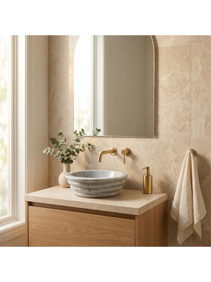 Deconore Doğal Mermer El Yapımı Çanak Lavabo