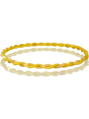 T51 Tuğrul Altın 25 gr(gram) 22 Ayar İşçiliksiz Paftalı Burma Bilezik