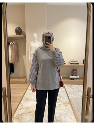 Azram Fashion Kadın Gömlek ve Düğme Detaylı Tesettür Tunik