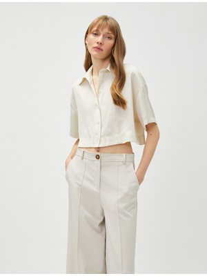 Koton Crop Gömlek Kısa Kollu