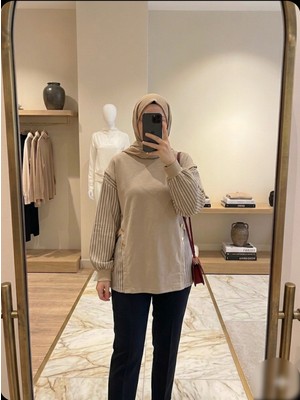 Azram Fashion Kadın Gömlek ve Düğme Detaylı Tesettür Tunik