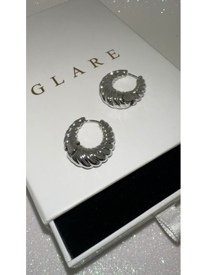 PremiumPort Şık Oval Burmalı Çelik Küpe, Zarif ve Modern Tasarım