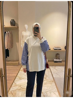 Azram Fashion Kadın Gömlek ve Düğme Detaylı Tesettür Tunik