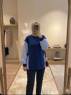 Azram Fashion Kadın Gömlek ve Düğme Detaylı Tesettür Tunik