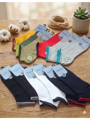 Aytuğ; Cotton Erkek Patik Çorabı; Yazlık; Dikişsiz; Asorti 12'li Kutu; 41-45