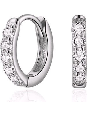 PremiumPort Minimalist Taşlı Küçük Halka Küpe, Şıklığa Zarif Dokunuş