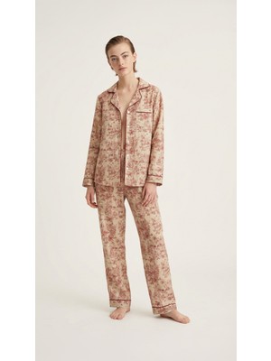 Minteks After Bath Toile Jungle Kadın Pijama Takımı
