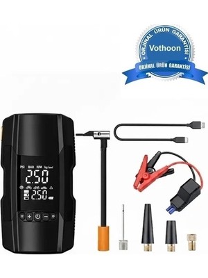 Magicool Şarjlı 10.000 Mah Akıllı Dijital Lastik Şişirme Pompası – 150 Psı | 12V Akü Destekli