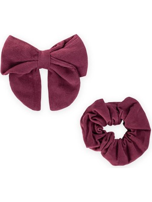 Cigit Kurdeleli ve Lastikli Saç Tokası Bordo