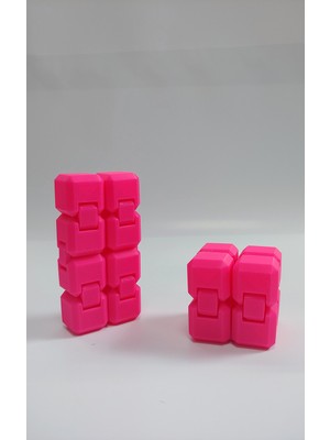 Blurix Sonsuz Küp Infinity Küp – Stres Atıcı, Eğlenceli ve Taşınabilir Fidget Oyuncağı - Neon Pembe