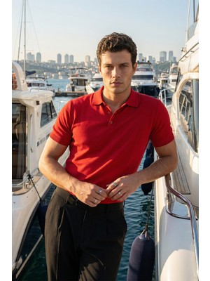 Livio Ferri Surin Premium Pamuk Triko Polo Yaka Regular Fit Erkek Tişört