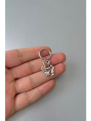 PremiumPort Kadın ve Erkekler Için Cadılar Bayramı Temalı Gümüş Halka Küpe