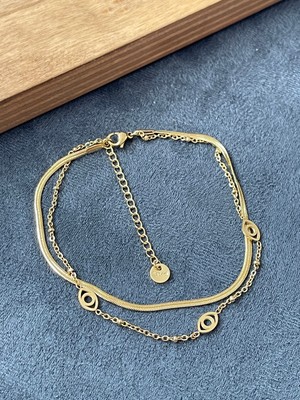 Aida Jewelss Cerrahi Çelik Paslanmaz Kararmaz Altın Modeli Çelik Halhal