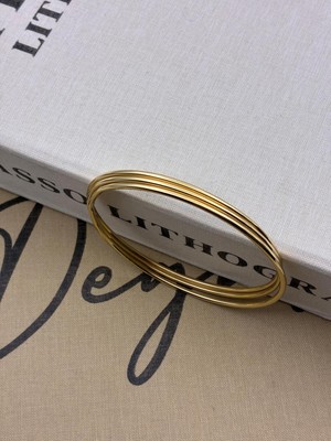 Hedef Bujiteri Gold Renk Klasik Oval Kenar Form 3'lü Ajda BILEZIK(65MM)