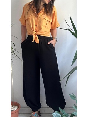 Lasorella Butik Kadın Siyah Şalvar Pantolon