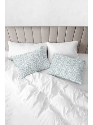 Monolisse % 100 Pamuk Baskılı Akfil  Carpet Yastık Kılıfı 2'li Set - 50X70 cm Mint