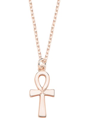 Altın Sepeti Rose Gümüş Ankh Sonsuz Yaşam Kolye