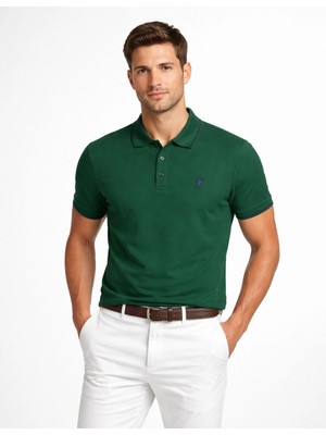 Organickid Basic Polo Yaka Yeşil Erkek T-Shirt