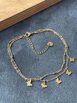 Aida Jewelss Cerrahi Çelik Paslanmaz Kararmaz Altın Modeli Çelik Halhal