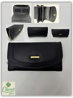 Clover Store Kadın Klasik Fonksiyonel Kullanışlı Mini Çanta ve Cüzdan