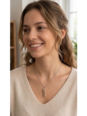 Youday Accessories 316L Çelik Gümüş Renk Zincir Sarılma Model Kadın Kolye